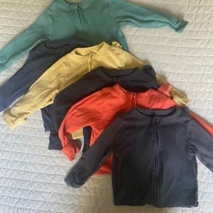 6 Solid Colors Old Navy sleepers with 2 way zipper